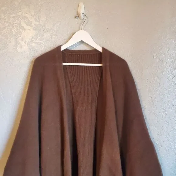 Ruth Huffman American Buffalo Hair Natural Brown Fringed Soft Shawl One Size New